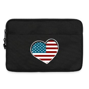 Heart Flag USA Vintage Style - Laptop bag 13" - black - Front