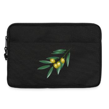 Branche d'olivier aux quatre olives. Symbole de paix - Sacoche pour ordinateur portable 13 pouces - noir - Devant