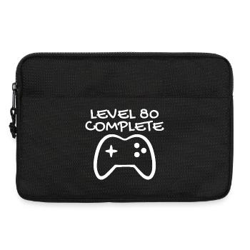 80 anniversaire - Niveau 80 Complete - Gamer 80 ans - Sacoche pour ordinateur portable 13 pouces - noir - Devant