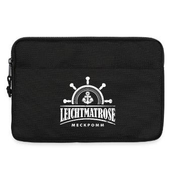 Leichtmatrose Meckpomm mit Anker und Steuerrad - Laptoptasche 13" - Schwarz - Vorne