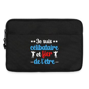 Je suis célibataire et fier de l etre - Sacoche pour ordinateur portable 13 pouces - noir - Devant