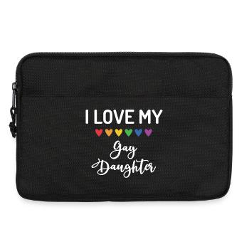 J’aime ma fille gay - Sacoche pour ordinateur portable 13 pouces - noir - Devant