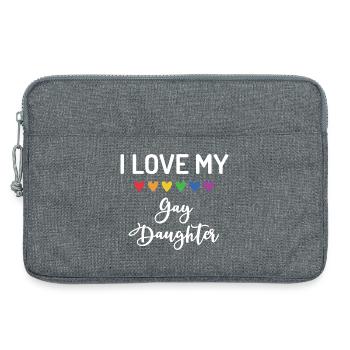 J’aime ma fille gay - Sacoche pour ordinateur portable 13 pouces - gris chiné - Devant