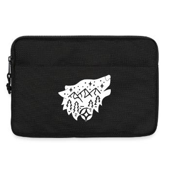 Loup blanc totem de la nature - Sacoche pour ordinateur portable 13 pouces - noir - Devant