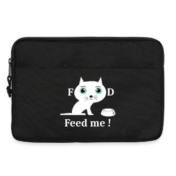 Cute White Cat - Laptop bag 13" - black - Front