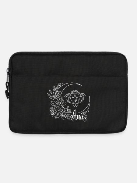 Mondschein Blumen Hund Alexis - Laptoptasche 13" - Schwarz