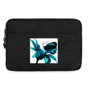 Teal Magic Flower Print - Laptop bag 13" - black - Front