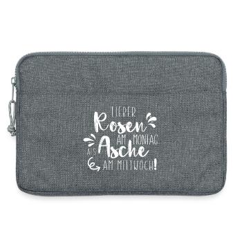 Lieber Rosen am Montag als Asche - Laptoptasche 13" - Grau meliert - Vorne
