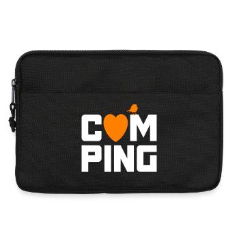 Camping Spatz Herz Camper coole Quotes Fan Urlaub - Laptoptasche 13" - Schwarz - Vorne