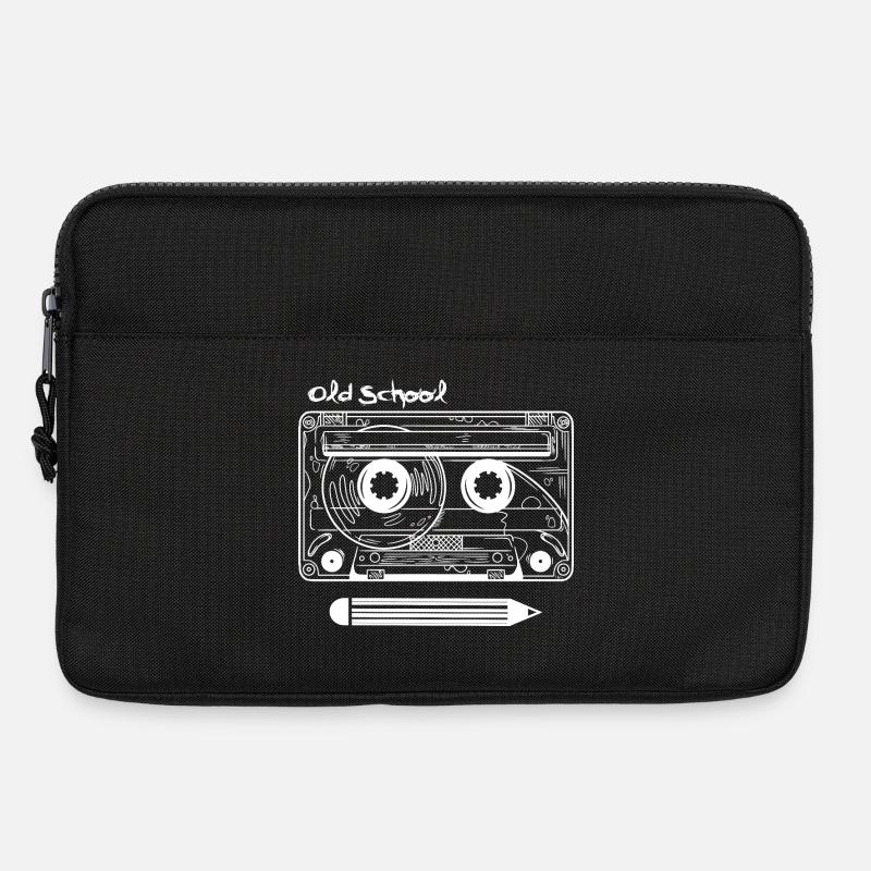 Retro Kassette und Stift - Laptoptasche 13" - Schwarz