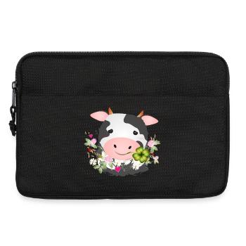 niedliche Kuh mit Kleeblatt für Bauernhof Fans - Laptoptasche 13" - Schwarz - Vorne