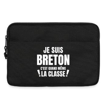 Bretagne, je suis Breton, Bretagne humour - Sacoche pour ordinateur portable 13 pouces - noir - Devant