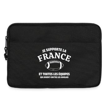 rugby, rugby humour, rugby sport - Sacoche pour ordinateur portable 13 pouces - noir - Devant