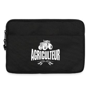 agriculteur, fermier, tracteur - Sacoche pour ordinateur portable 13 pouces - noir - Devant