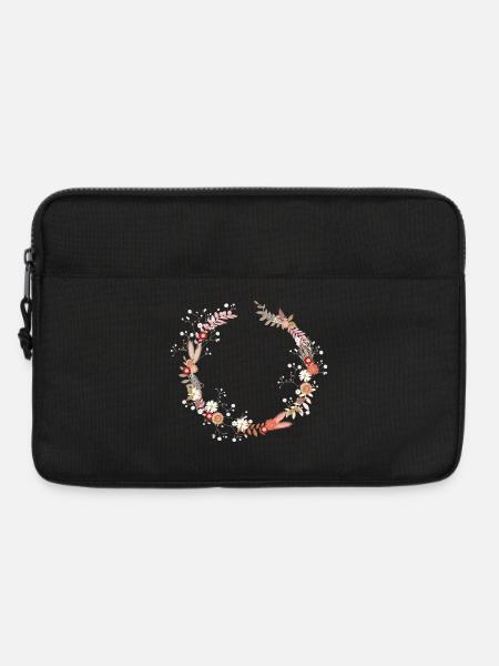 Trockenblumen Kranz mit Schleierkraut Illustration - Laptoptasche 13" - Schwarz