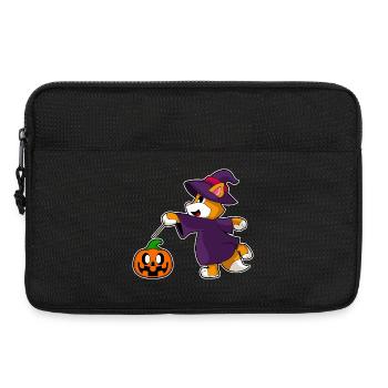 Katze Halloween Hexe - Laptoptasche 13" - Schwarz - Vorne