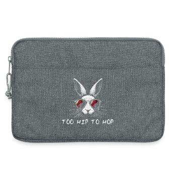 Too Hip To Hop Easter Bunny Funny Sayings Easter - Laptop bag 13" - heather grey - Front