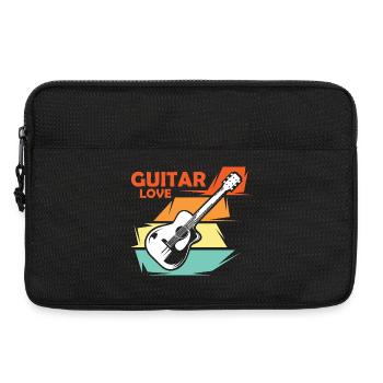 guitare amour musique illustration vintage rétro - Sacoche pour ordinateur portable 13 pouces - noir - Devant