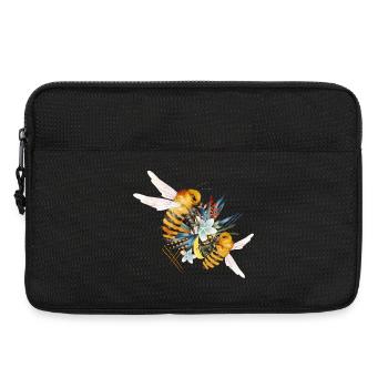 Two flying bees hand drawn - Laptop bag 13" - black - Front