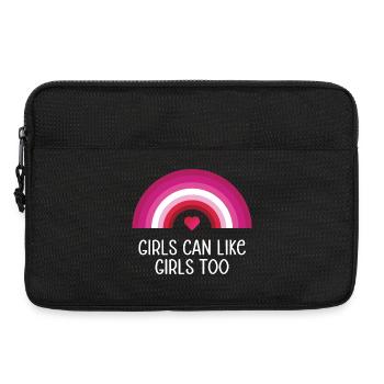 Mois de la fierté LGBT - Les filles peuvent aussi aimer les filles - Sacoche pour ordinateur portable 13 pouces - noir - Devant