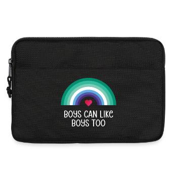 Mois de la fierté LGBTQ - Les garçons peuvent aussi aimer les garçons - Sacoche pour ordinateur portable 13 pouces - noir - Devant