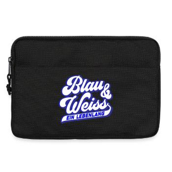 Blau & Weiss ein Lebenlang | Farben änderbar - Laptoptasche 13" - Schwarz - Vorne