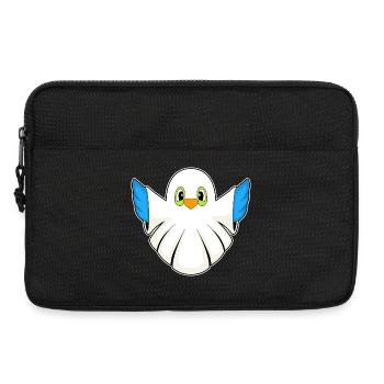 Oiseau Halloween Fantôme - Sacoche pour ordinateur portable 13 pouces - noir - Devant