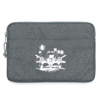 Dessin d’avion - Sacoche pour ordinateur portable 13 pouces - gris chiné - Devant