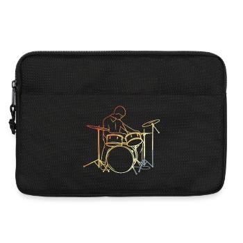 Schlagzeuger Vintage Look - Laptoptasche 13" - Schwarz - Vorne