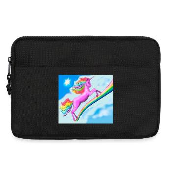 Einhorn und Regenbogen - Laptoptasche 13" - Schwarz - Vorne