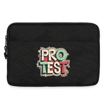 Protest aber bunt | Cooles Streetwear-Typo-Shirt - Laptoptasche 13" - Schwarz - Vorne