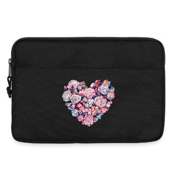 Coeur de roses Coeur romantique Saint-Valentin - Sacoche pour ordinateur portable 13 pouces - noir - Devant