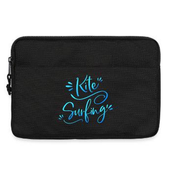 Kitesurfing Kitesurferin blau Geschenk - Laptoptasche 13" - Schwarz - Vorne
