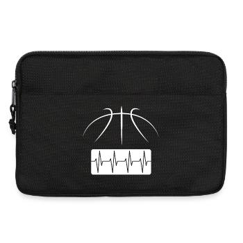 Basketball Linien als Herzschlag - Streetball Logo - Laptoptasche 13" - Schwarz - Vorne