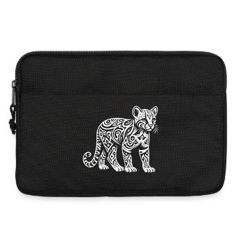 Ocelot tribal - Sacoche pour ordinateur portable 13 pouces - noir - Devant