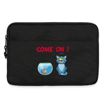 Chat et piranha - Sacoche pour ordinateur portable 13 pouces - noir - Devant