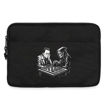 Albert Camus spielt Schach mit Sensenmann - Laptoptasche 13" - Schwarz - Vorne