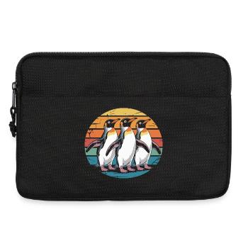Trois pingouins au coucher du soleil - Sacoche pour ordinateur portable 13 pouces - noir - Devant