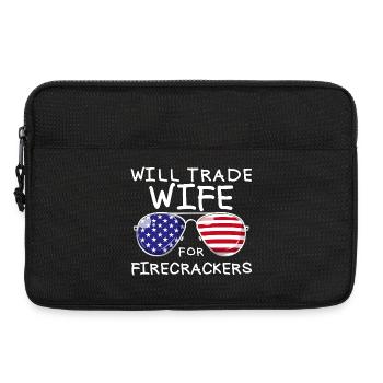 Swap Woman for Men's Fireworks on the 4th of July - Laptop bag 13" - black - Front