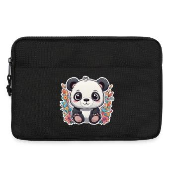 Panda Bear Cub Child in Cute Effervescent Style - Laptop bag 13" - black - Front