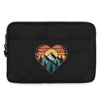 Herz Natur Landschaftsmotiv - Laptoptasche 13" - Schwarz - Vorne