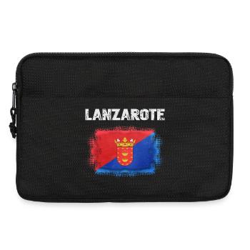 Lanzarote Flagge mit Wappen - Laptoptasche 13" - Schwarz - Vorne