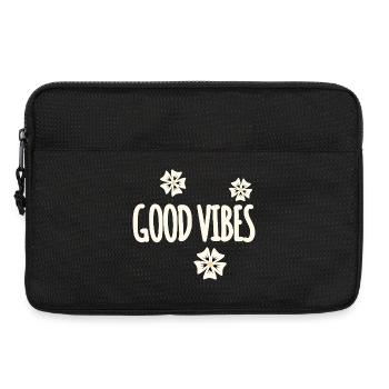 Les fleurs symbolisent le design des vibrations positives - Sacoche pour ordinateur portable 13 pouces - noir - Devant