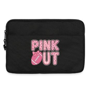 Pink Out Football Breast Cancer Awareness  - Laptop bag 13" - black - Front