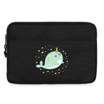 Couleurs pastel mignonnes de narval licorne Kawaii - Sacoche pour ordinateur portable 13 pouces - noir - Devant