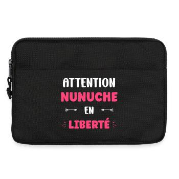 Attention Nunuche on the loose - Laptop bag 13" - black - Front