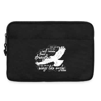 Isaiah 40 31 - soar on wings like eagles Lettering - Laptop bag 13" - black - Front