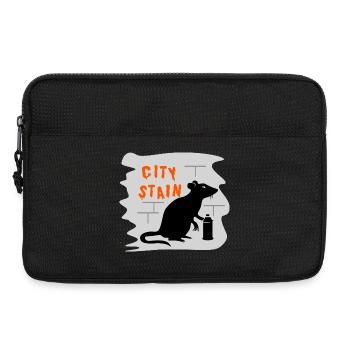 City Stain – graffiti de rat - Sacoche pour ordinateur portable 13 pouces - noir - Devant