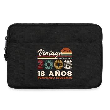 18th Birthday 18 Years Vintage 2008 - Laptop bag 13" - black - Front