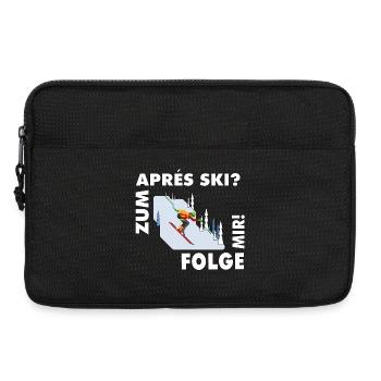 For après-ski? Follow me! – Hüttengaudi Spruch - Laptop bag 13" - black - Front